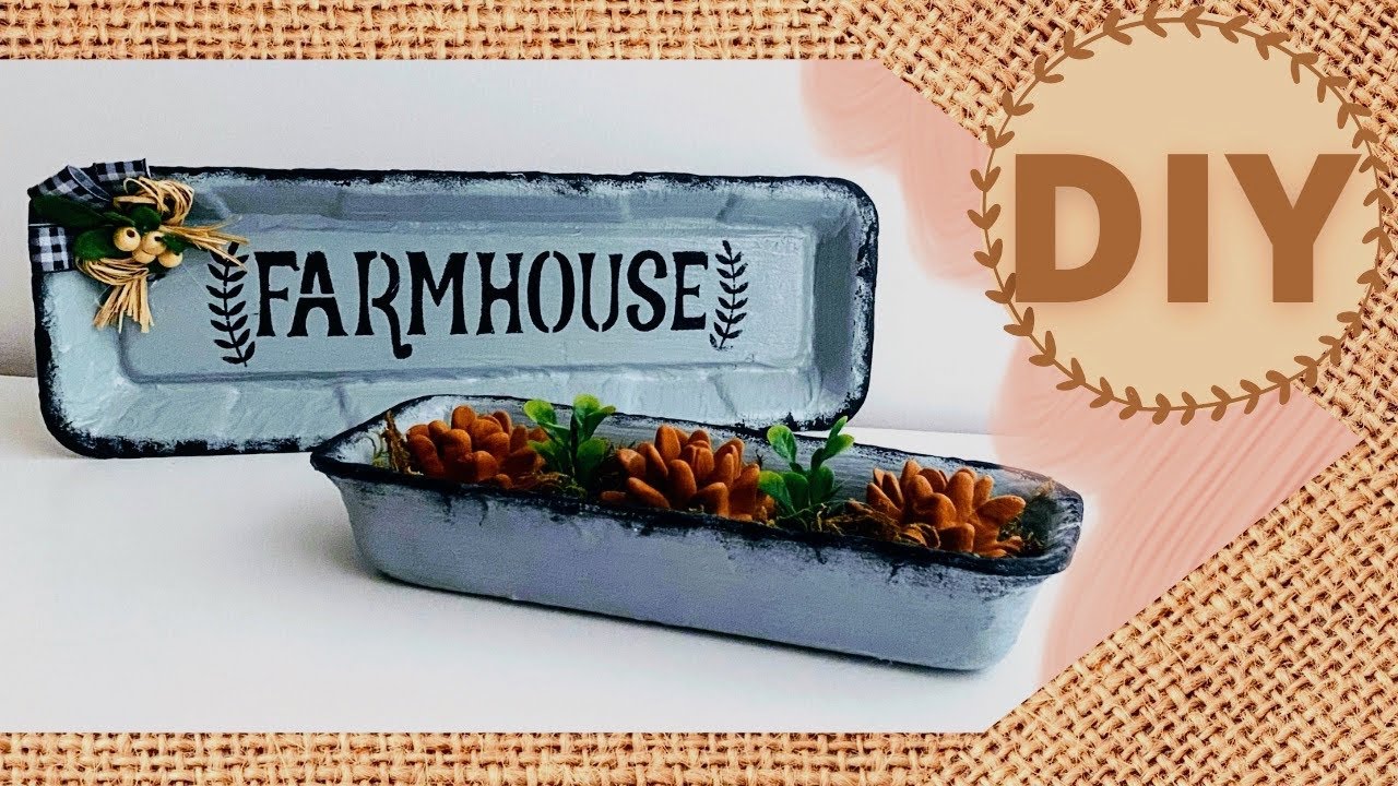 IDEIAS INCRÍVEIS de Decor FARMHOUSE com MATERIAIS RECICLÁVEIS | DIY Placa Decorativa e Cachepô