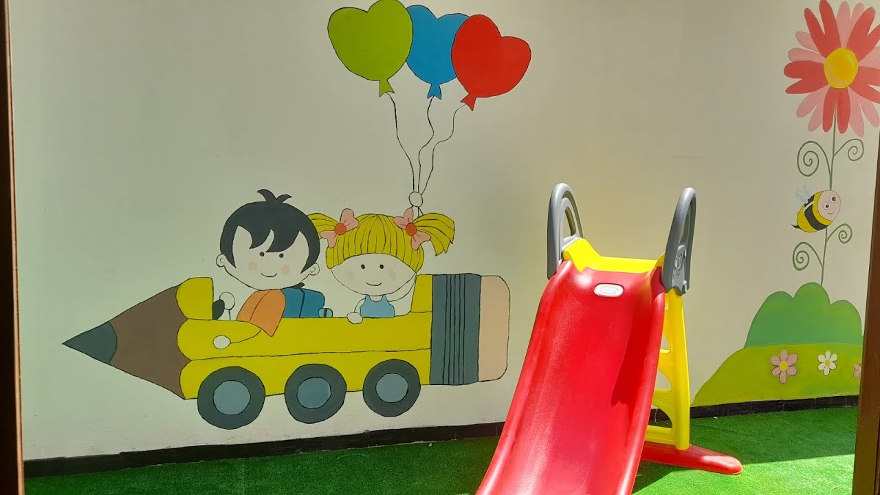 ◇ Dessin sur le mur dans une crèche partie 1 ◇    *  رسم على الحائط في روضة الجزء الاول  *