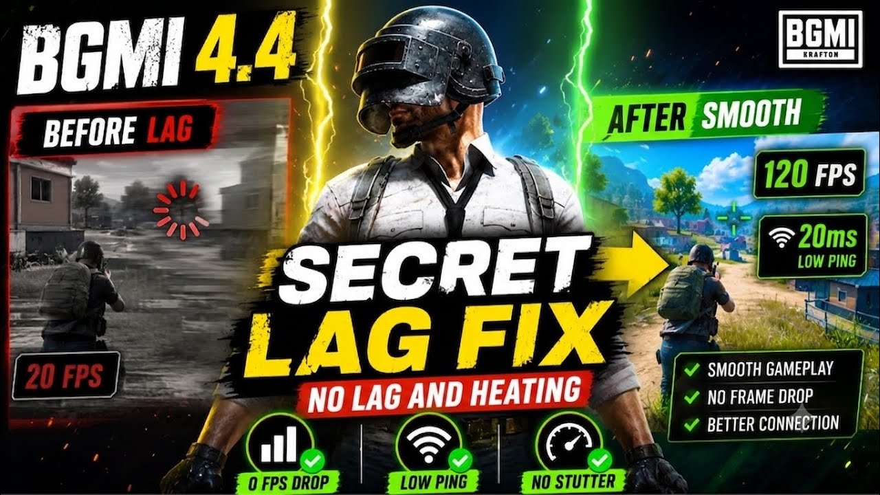 All Top Secret LAG FIX Settings And Tips Explained In BGMI 4.4 Update.