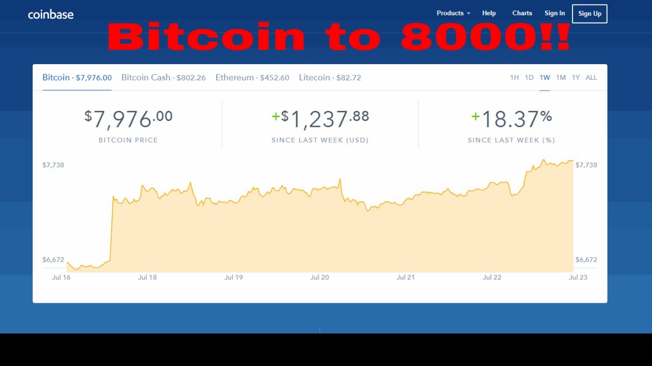 Bitcoin Bull Market to 8000!! Bitcoin&rsquo;s up 18 percent this week.