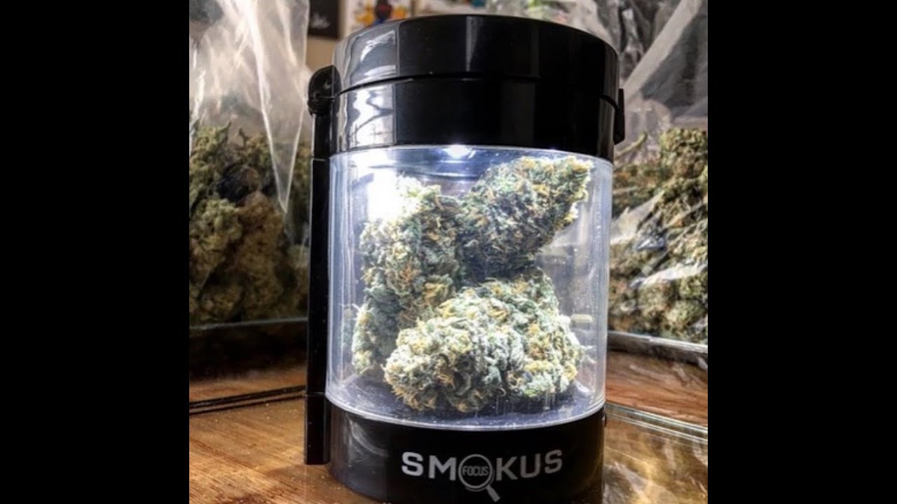 Bad#ss Weed Jar From Smokus Focus! Magnified Lid, LED Lighting! Link in Description!