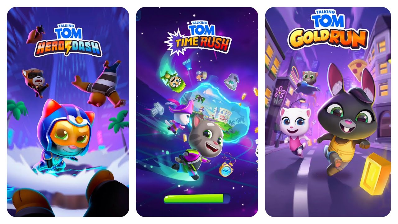 Tom Time Rush Becca vs Tom Hero Dash Midnight Ginger vs Tom Gold Run Carnival Angela