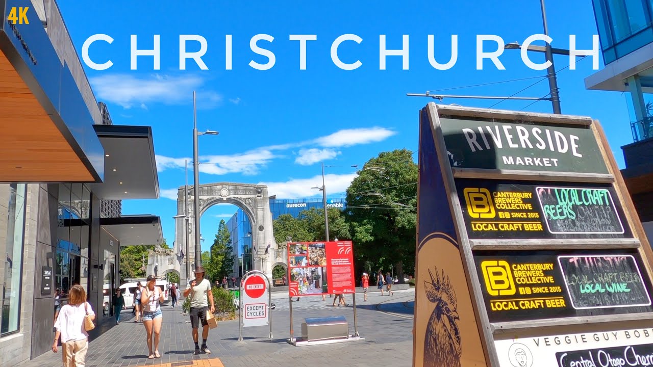 Christchurch City Centre Walk Jan 2024 | Cashel St | Riverside Market | New Zealand Walking Tour 4K