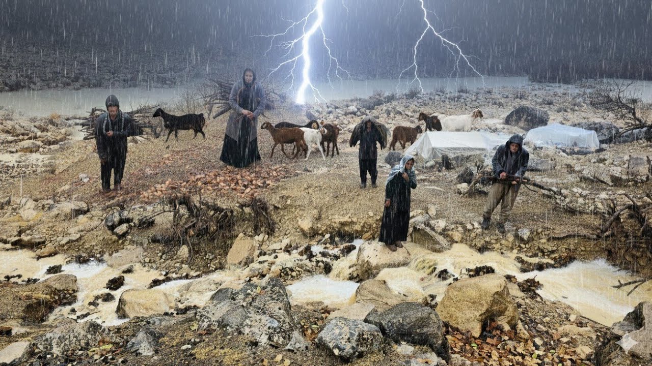 Nomadic Life: Terrible Winter Rain in the Mountains ⛈️ | Nomads Fight for Survival by the Wild River