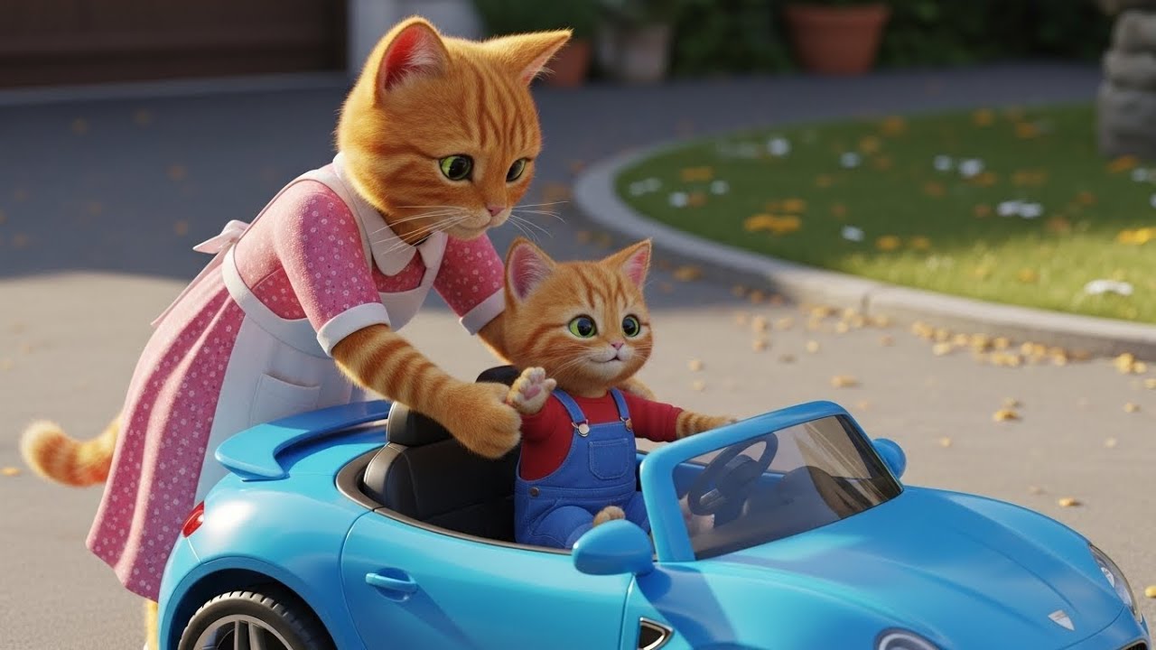 Mama Cat’s Little Driver 🚗🐱 | Cutest Ride of Love & Care 💖😻