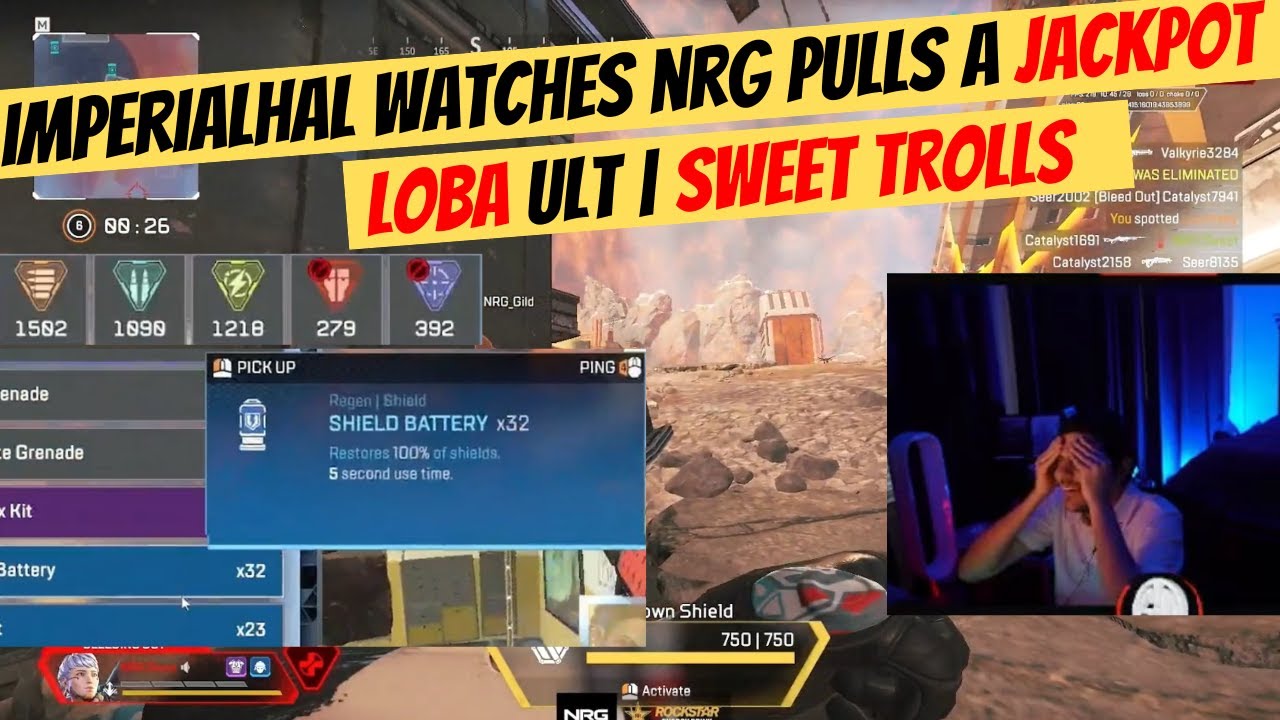 Tsm imperialhal watches NRG pulls a JACKPOT loba ULT in ALGS #apex #imperialhal #apexlegendsclips