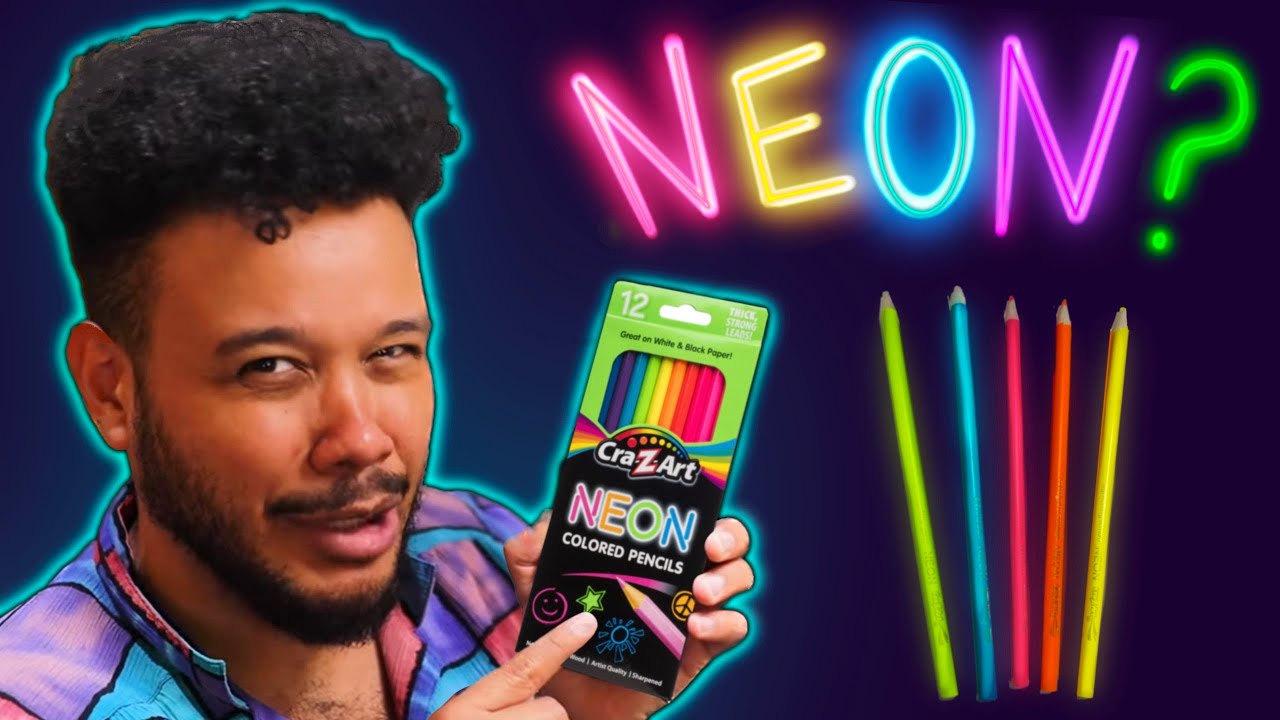 CHEAP NEON Colored Pencils?! Do They Glow?