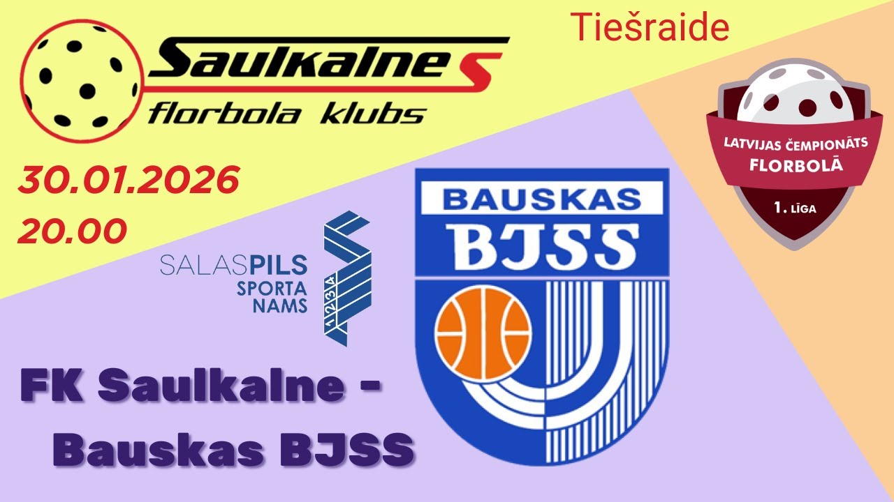 Florbols 1. līga. FK Saulkalne / Salaspils - Bauskas BJSS. Salaspilī, 30.01.2026.