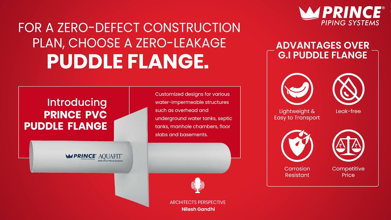 Prince Pipes PVC Puddle Flange - for a Zero Defect Construction Planning