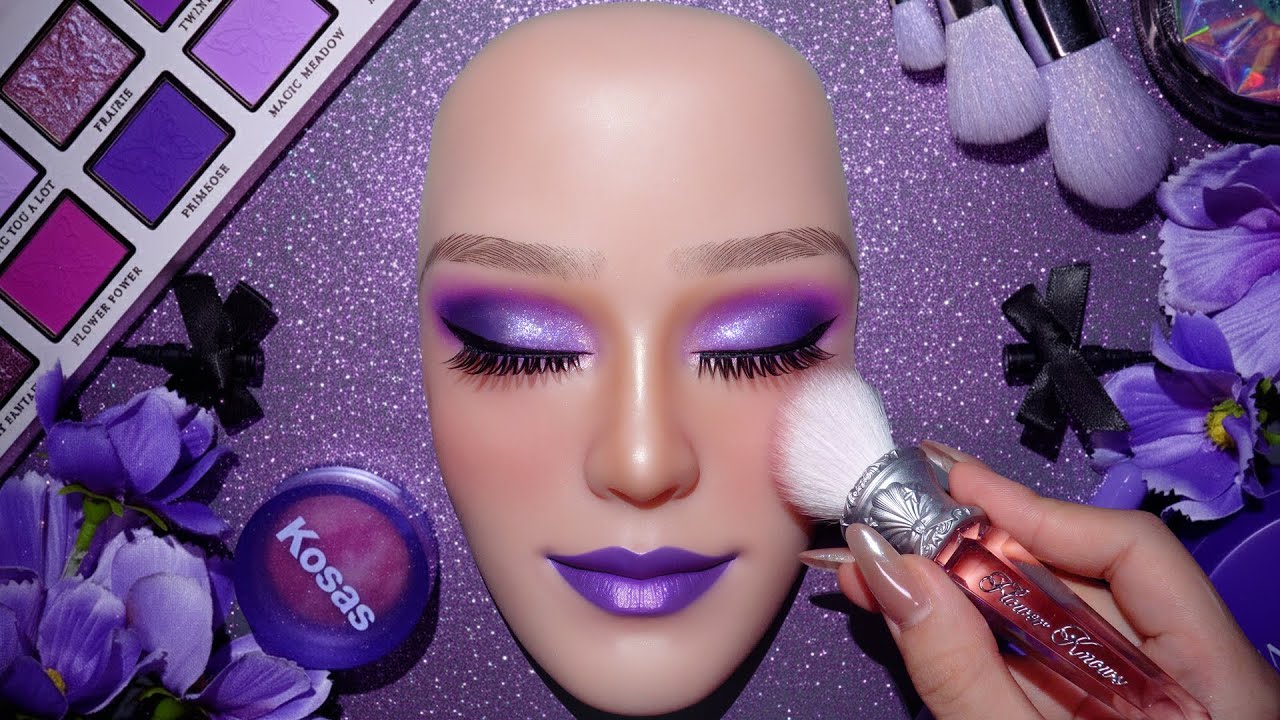 ASMR maquiagem satisfat&oacute;ria (no talking) 💜 Purple Amethyst Fairy Glow | Relaxante para dormir! #31