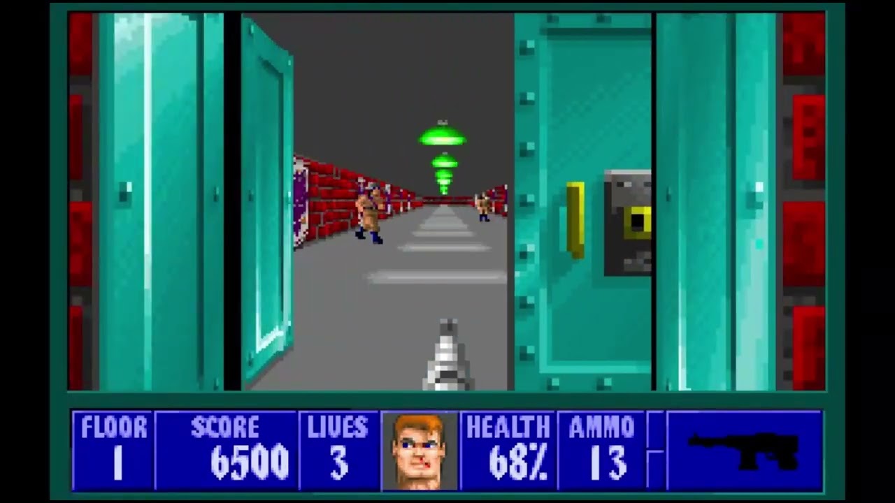 Wolfenstein 3d last episode level 1 gameplay