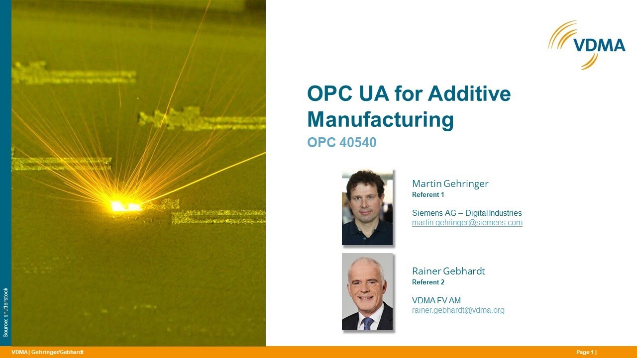 OPC UA for Additive Manufacturing │ VDMA Shopfloor Data Sessions │ Session 21