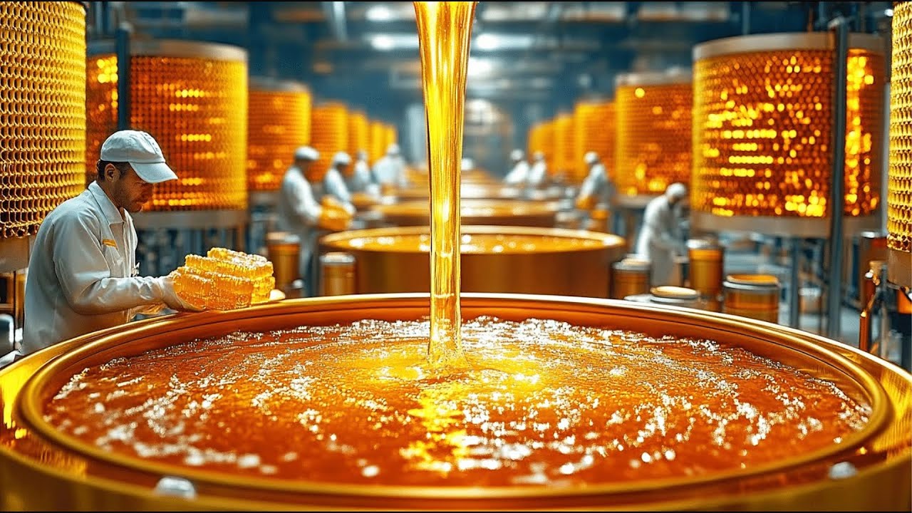 Wie Honig in der Fabrik hergestellt wird 🍯 | Honigfabrik-Prozess
