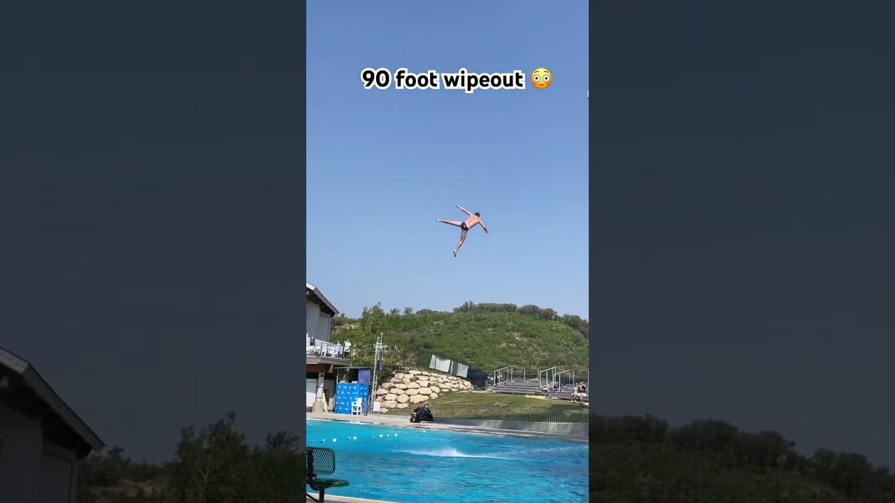 Red Bull Cliff Diver fails from 90 feet!!!!!