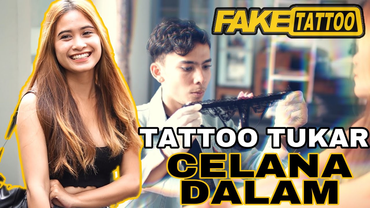 CEWEK BIKIN TATTOO TUKAR CELANA DALAM G-string !!!