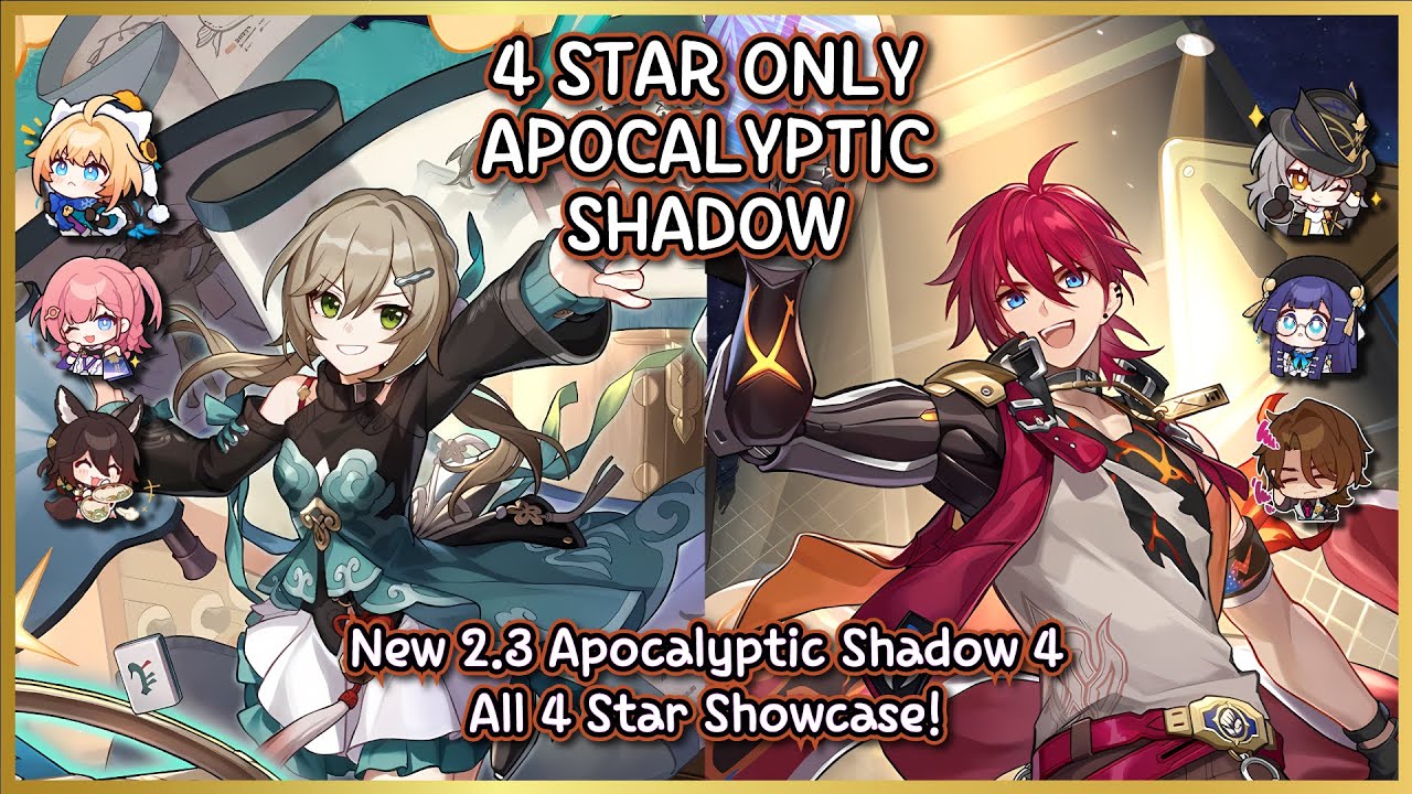 2.3 Apocalyptic Shadow 4 : 4 Star Only | Qingque & Luka 3* Clear!!