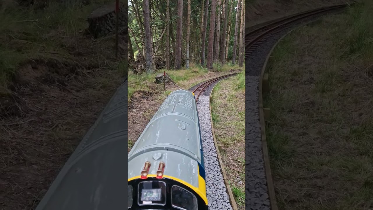 First train round the Almondell outer circuit, temporarily connected last weekend.