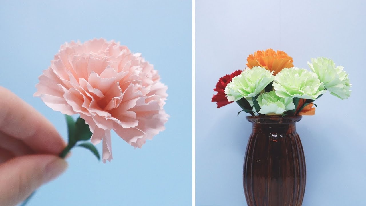 紙で作るカーネーションの花の作り方｜How To Make paper flower carnation｜AyaWangPaper