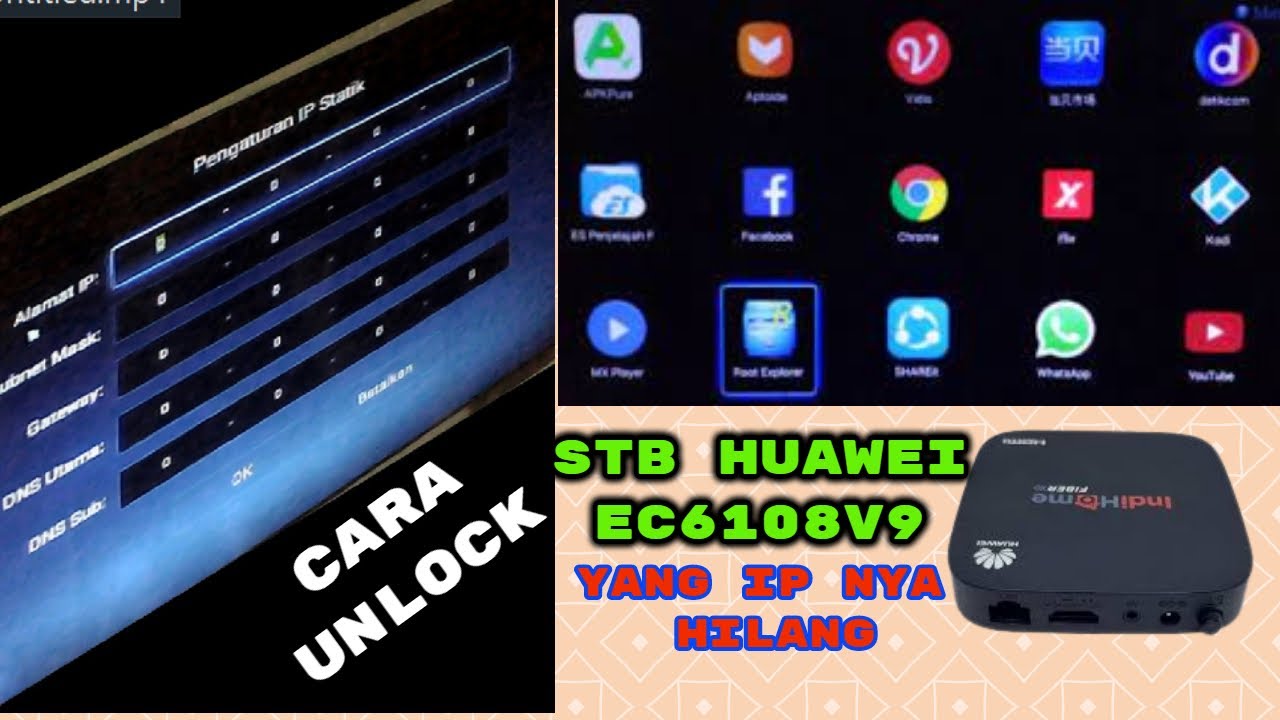 Cara Unlock STB Huawei EC6108V9 IP nya hilang tidak bisa konek ke wifi