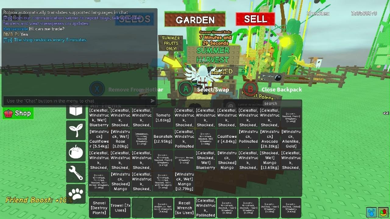 Playing grow a garden + more