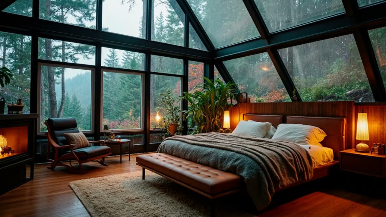 Gentle Window Rain with Distant Thunder | Relaxing Rain Sounds for Stress Relief and Deep Sleep