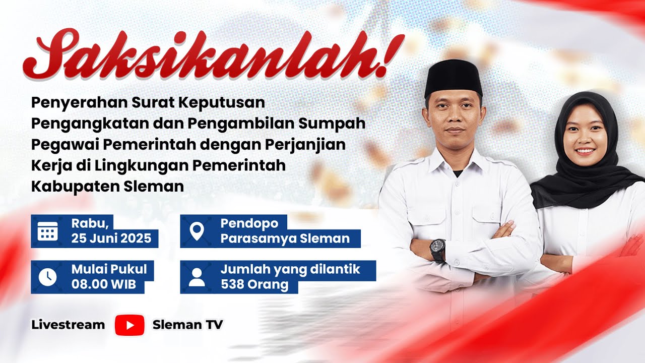 #LIVE | PENYERAHAN SK PPPK DI LINGKUNGAN KABUPATEN SLEMAN