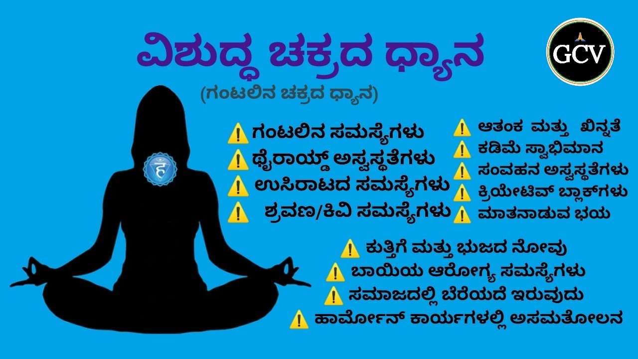 ವಿಶುದ್ಧ ಚಕ್ರದ ಧ್ಯಾನ | Vishuddha Chakra Meditation | ಗಂಟಲು ಚಕ್ರ | Throat Chakra | GCV | 