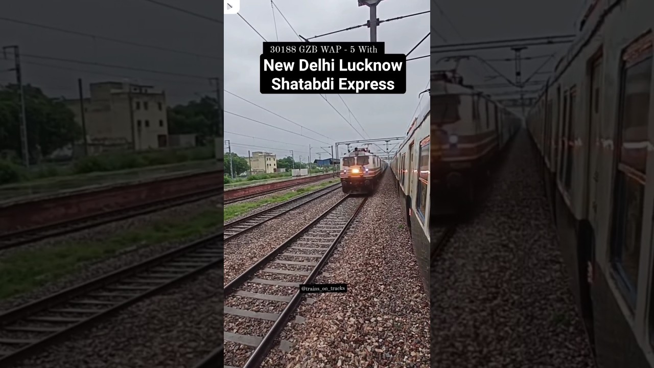 (New Delhi - Lucknow)// Shatabdi Express high speed crossing at 130 kmph #tranding #shorts #viral