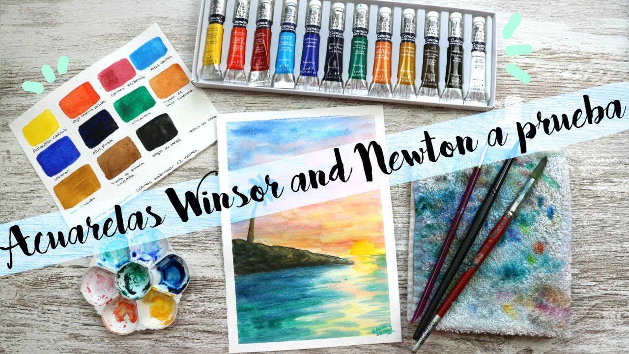 UNBOXING ACUARELAS EN TUBO WINSOR AND NEWTON + DIBUJANDO ISLA Y PALMERA