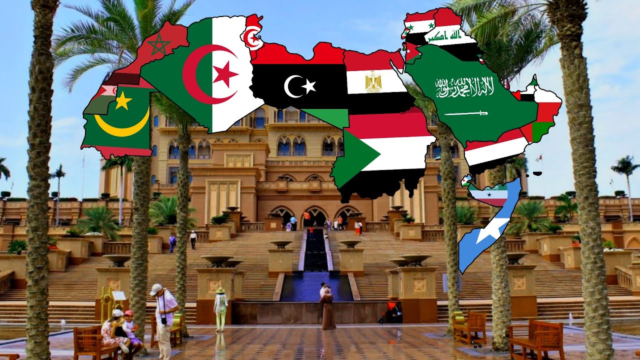 Arab World-🏴Flag Map Speed Art🖌️
