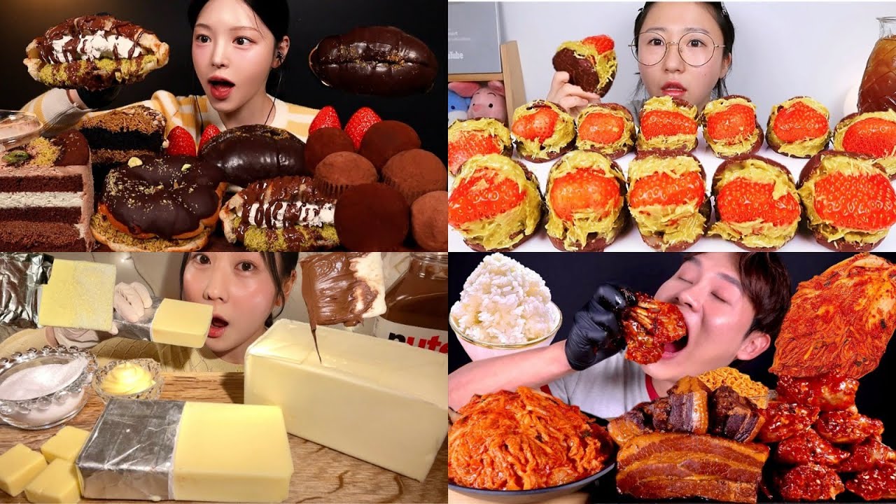 Sweet to Spicy Mukbang ASMR | Desserts, Cheese & Kimchi Pork