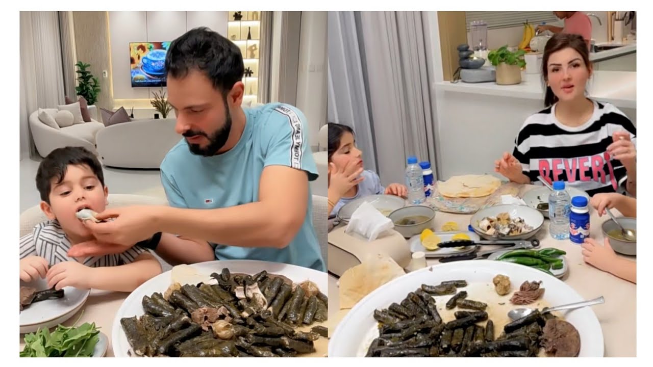 نور وعصام 🥰جوع آخر اليل عشأن جهز  عصام يسلام سلم على طيخ نور العسل يبرف ولحم وشحم😋😋