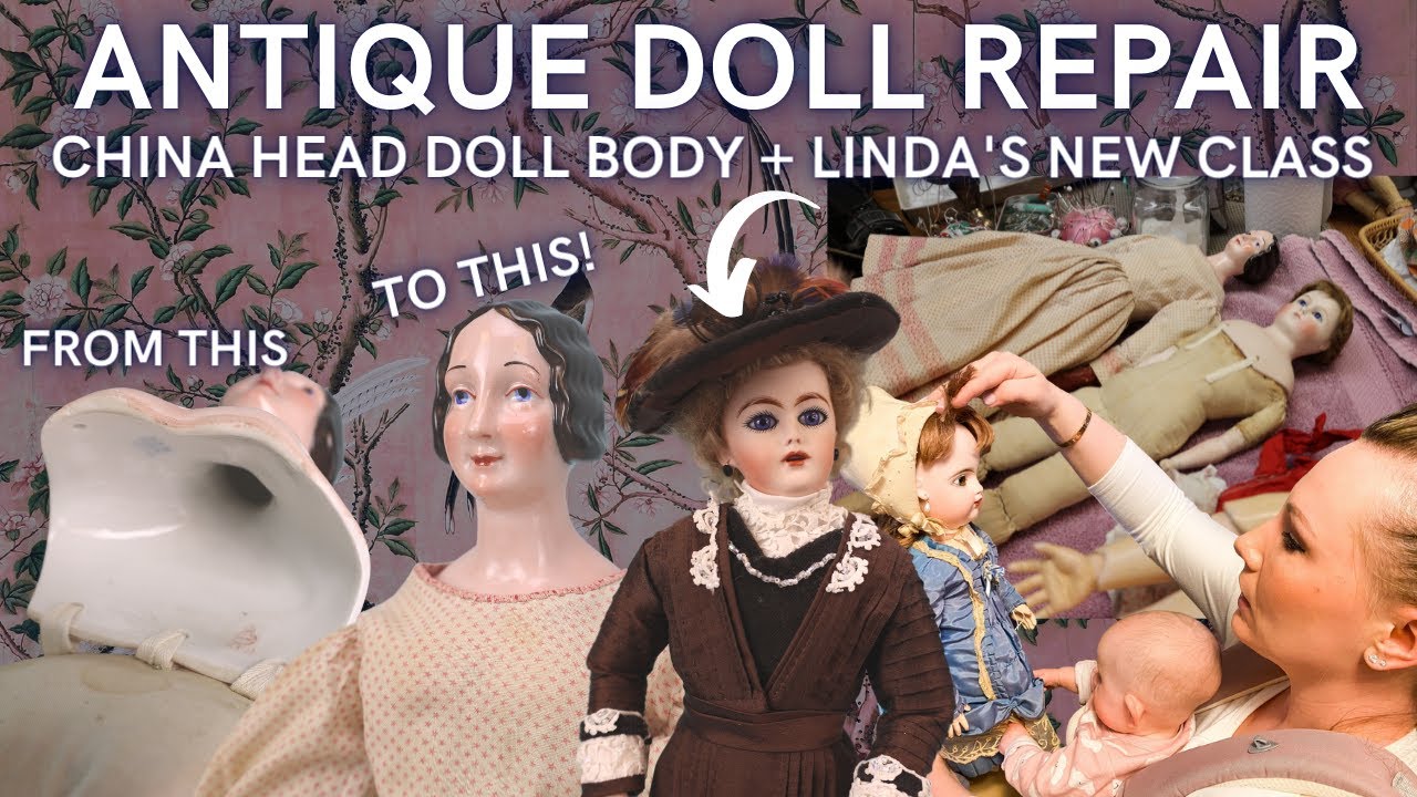ANTIQUE DOLL REPAIR | 1840s KPM CHINA HEAD DOLL PLUS CLEANING AND MENDING | *Day in the life!*