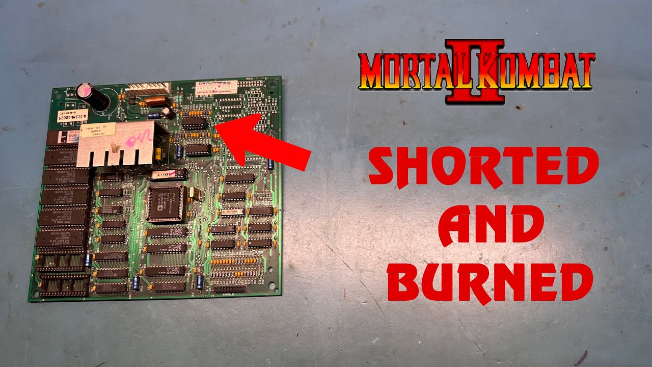 Mortal Kombat 2 Arcade PCB Sound Board Repair - Shorted To Ground Accidentally