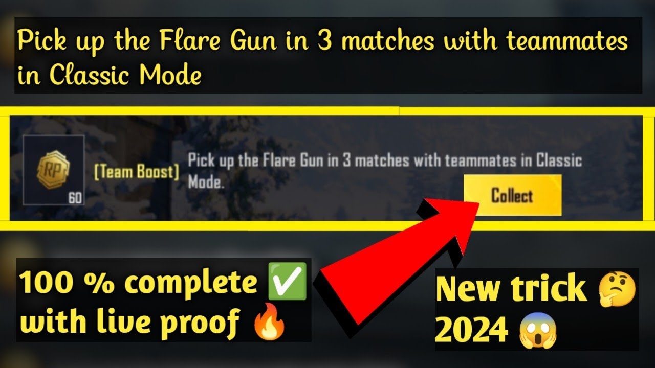 Pick up the flare gun in 3 matches with teammates in Classic Mode { how to complete 🤔 } trick 2024😱