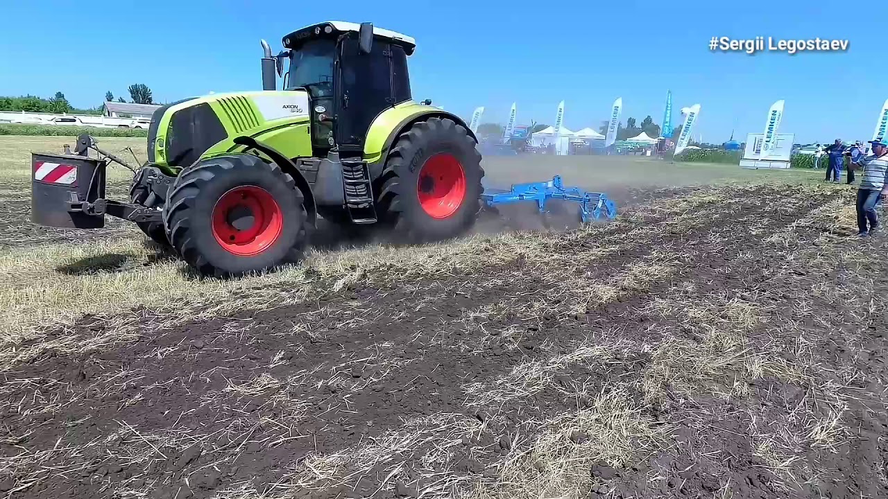 Lemken Kristall 350 - когда диски НЕ нужны с трактором Claas Axion 840 + самодельный балласт