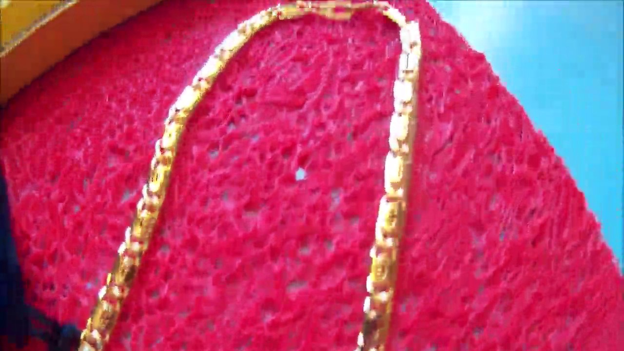 U7 &reg; Cha&icirc;ne en 18K Plaqu&eacute; Or Mailles Escargot pour homme