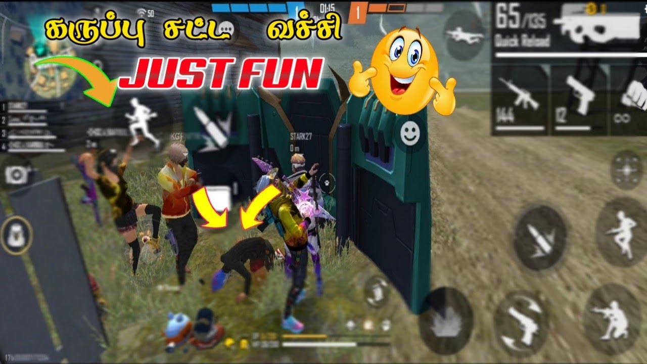 Free fire Black t-shirts cs rank sema funny moment 💯😁😁