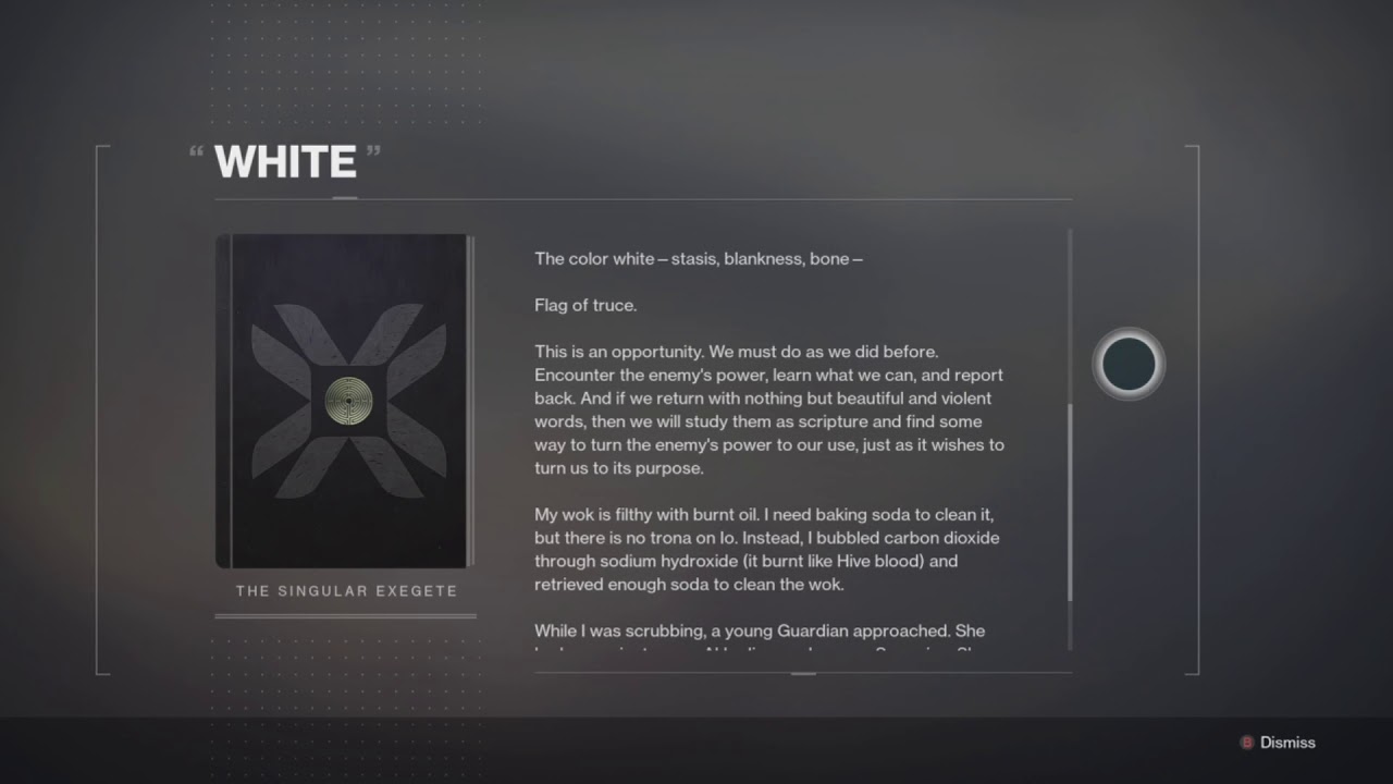 The Singular Exegete Lore Book - Part 3 - White