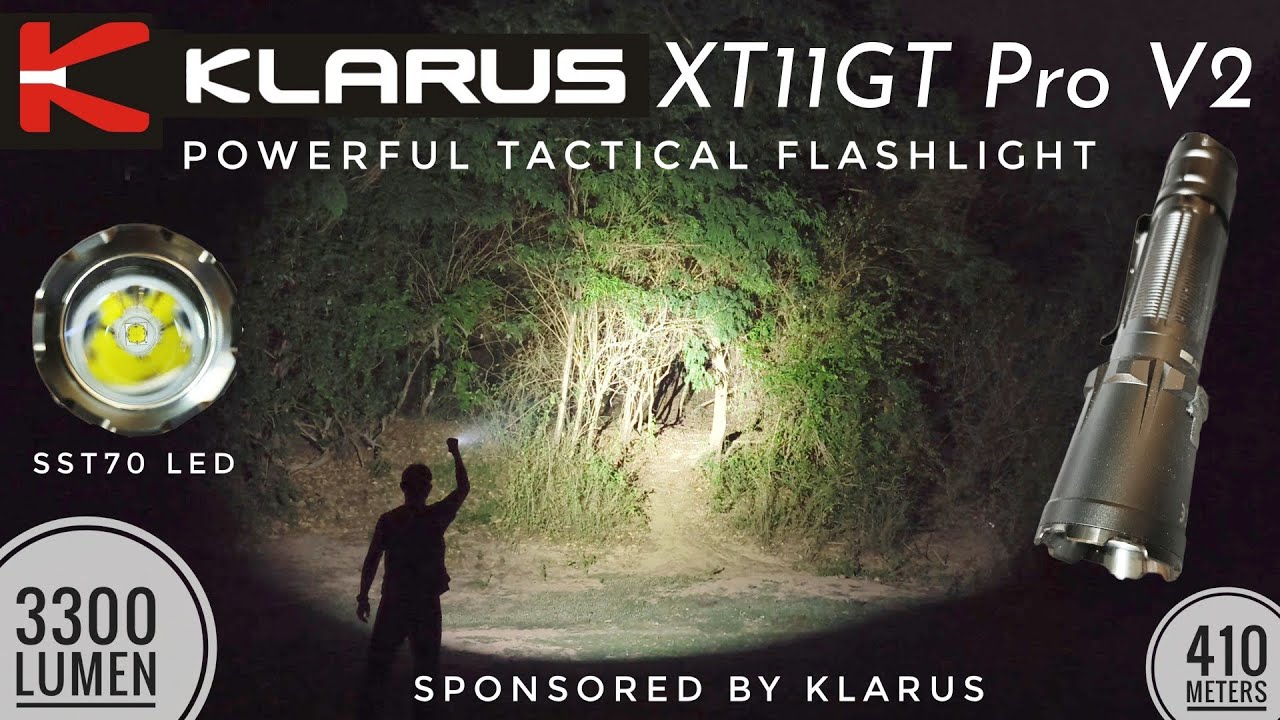 Klarus XT11GT Pro V2 - Powerful Tactical Flashlight 3300 lm, 410 m
