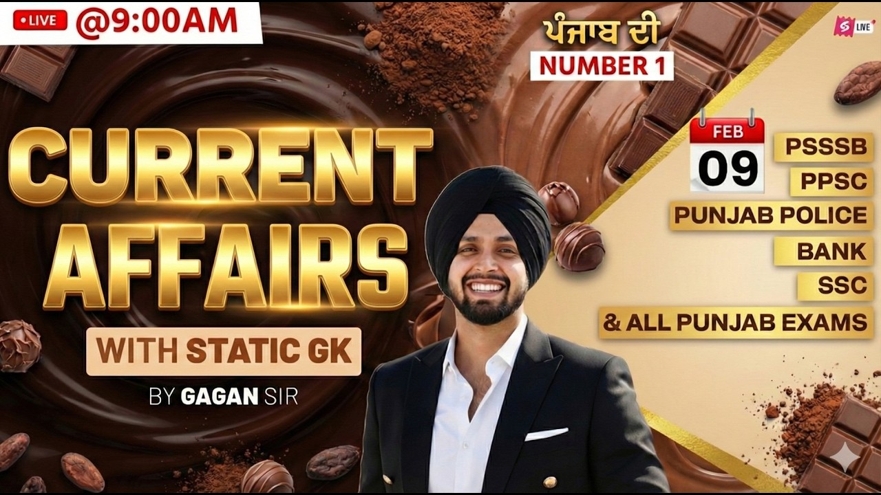 9th February Current Affairs 2026 | Current Affairs Today Punjab For PSSSB, PPSC, Punjab Police 2026