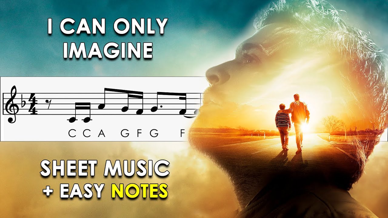 I Can Only Imagine | Sheet Music with Easy Notes for Recorder, Violin + Piano Backing Track