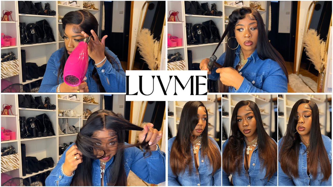 All-Day Comfort™ Wig 180% Density Ombre Brown Butterfly Cut Layered Light Yaki Straight | LUVME Hair