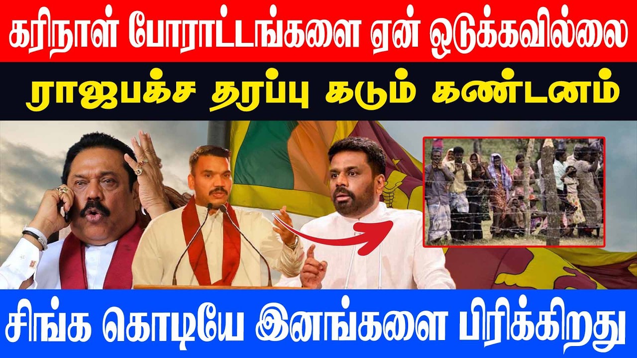 கரிநாள் போராட்டங்களை ஏன் ஒடுக்கவில்லை ராஜபக்ச தரப்பு கடும் கண்டனம்lசிங்க கொடியே இனங்களை பிரிக்கிறது