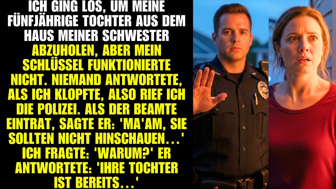 Ich ging los, um meine fünfjährige Tochter aus dem Haus meiner Schwester abzuholen, aber mein…