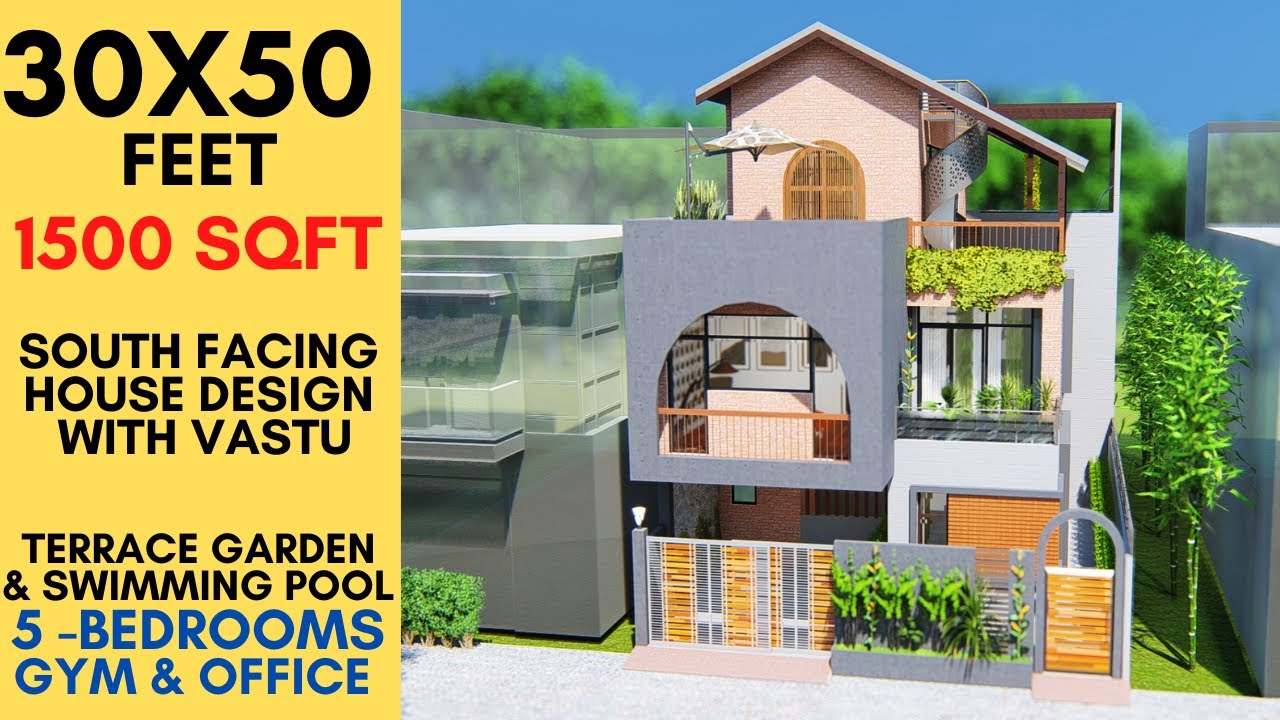 30X50 Feet | South Facing House with Recreational Activities Pool, Gym & Steam Bath | ID-111