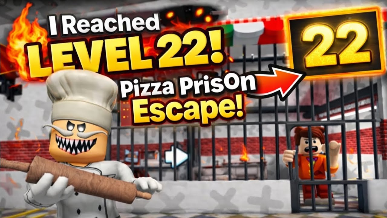 Roblox Pizza Prison Escape Obby | I Reached Level 22! 😱 (Hard Escape Challenge)