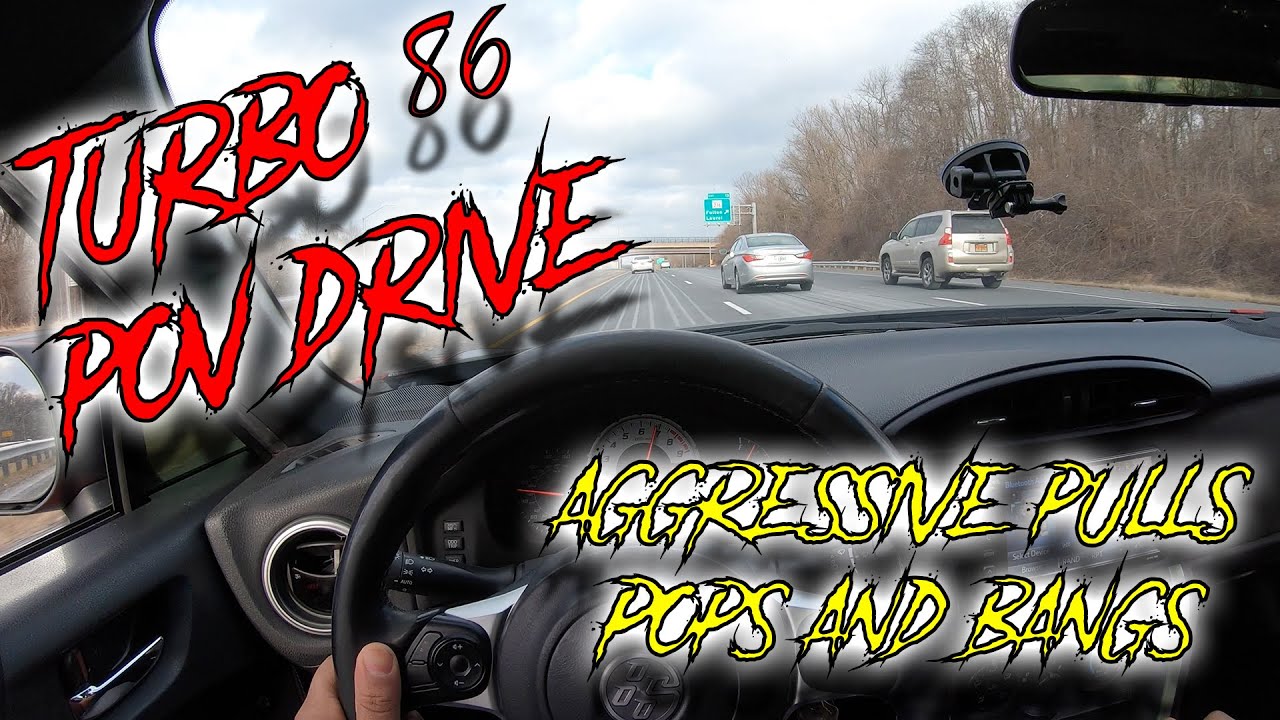 TURBO 86 POV DRIVE AGGRESIVE PULLS GREDDY 518 TURBO KIT + POPS AND BANGS