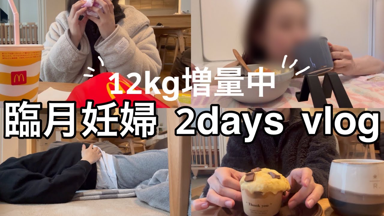 【vlog】+12kg 臨月妊婦のひきこもり2日間の記録🤰食事／運動／ベビの衣類整理【38w】