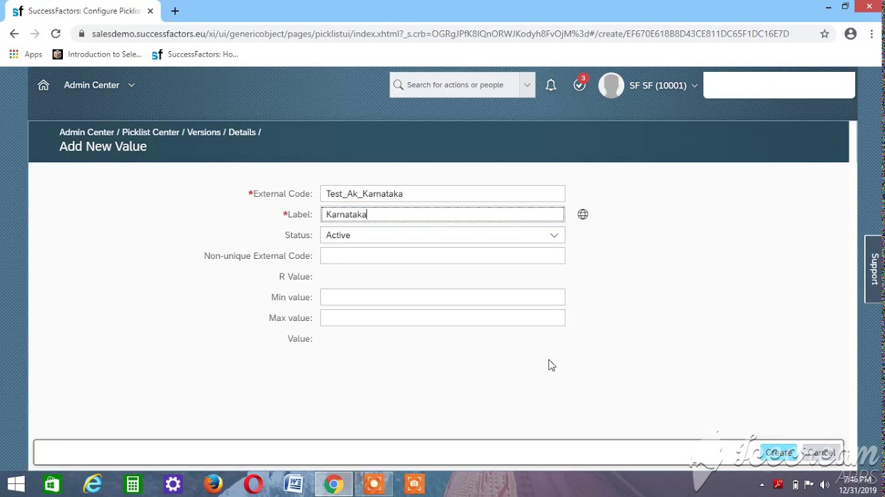 Creating Pick List in Employee central Success Factor